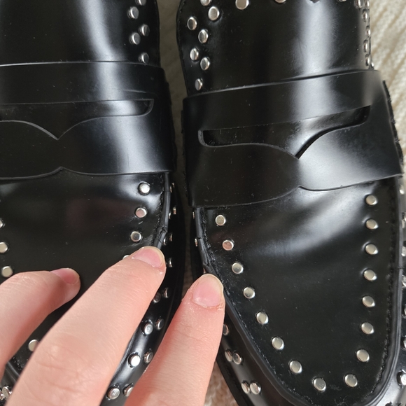 Marc Fisher Black Loafers with Silver Accents - Picture 8 of 8